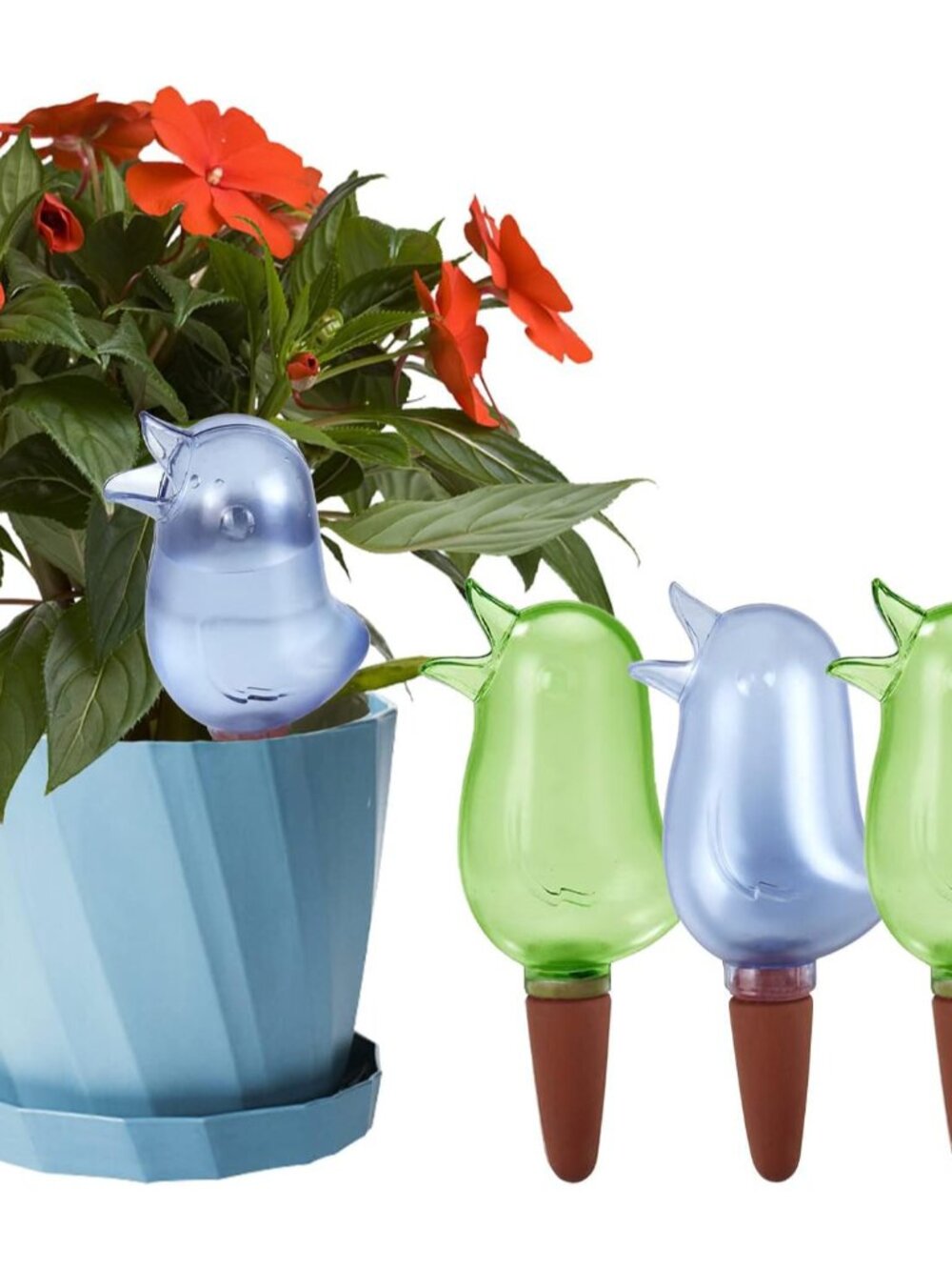 4 Pack Self Watering Spikes for Indoor Plants, Plant Watering Devices with Bird